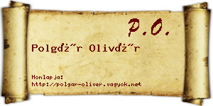 Polgár Olivér névjegykártya